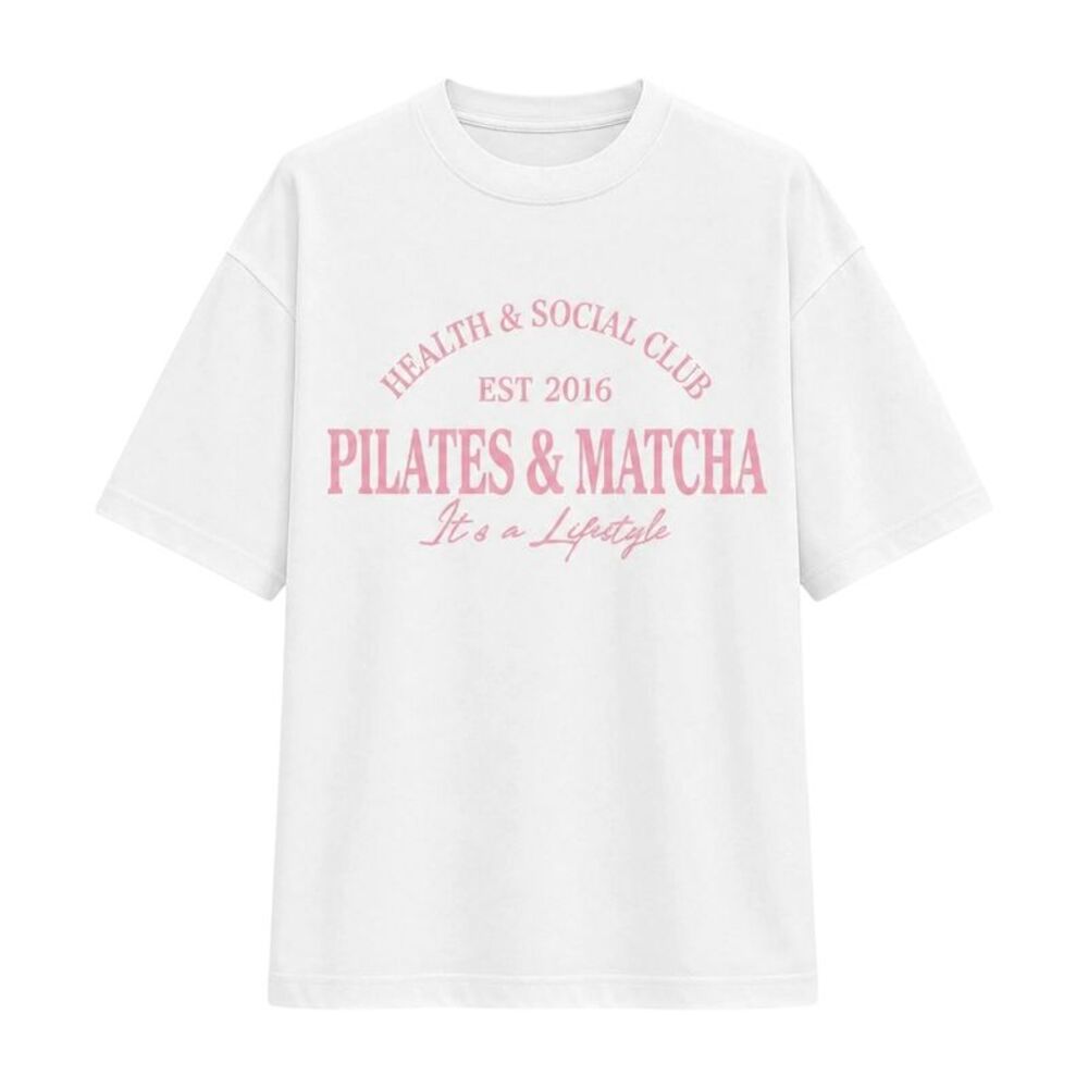 I Saw It First Womens/Ladies Pilates And Matcha Graphic Print Oversized T-Shirt